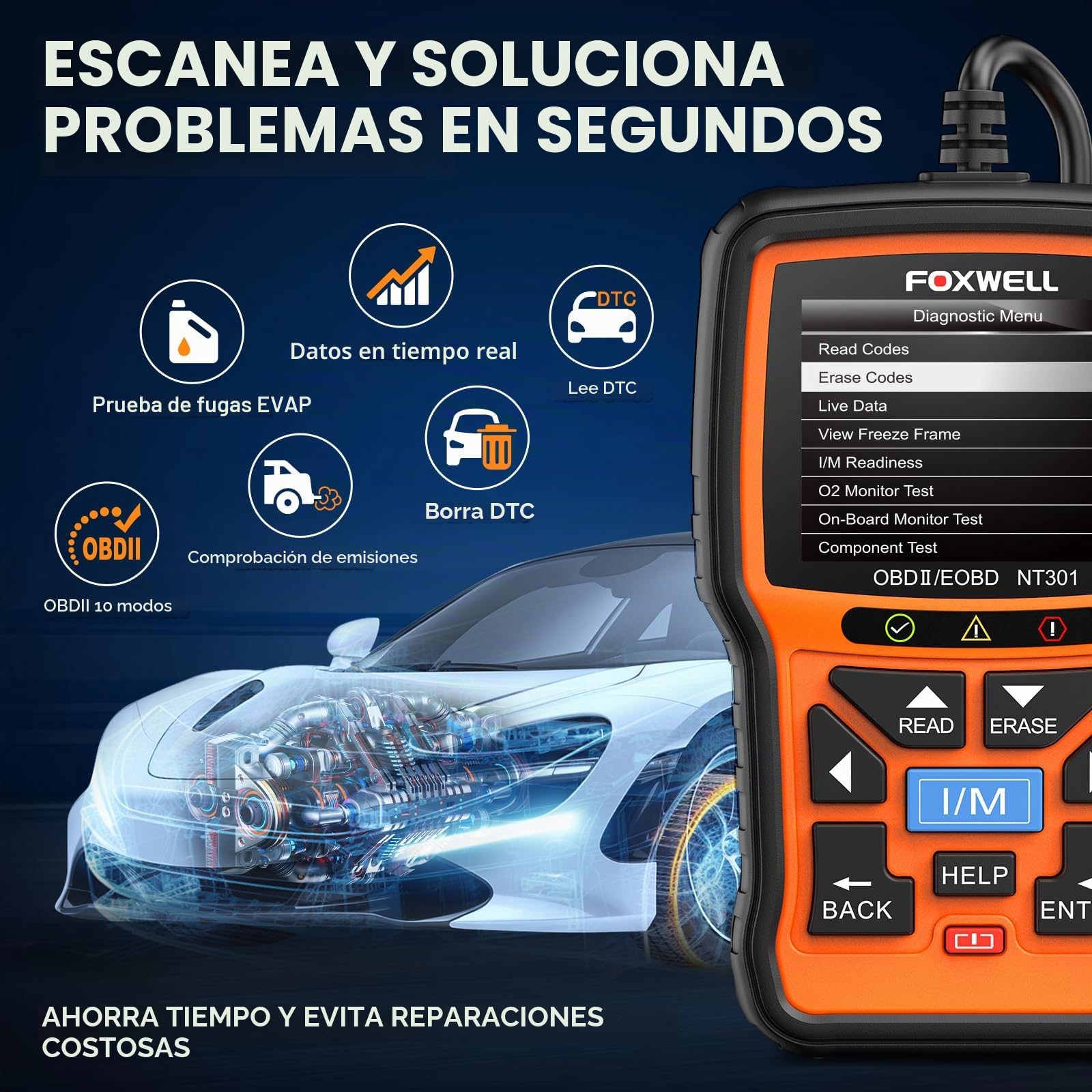 Foxwell Check Engine Light OBD2 escáner