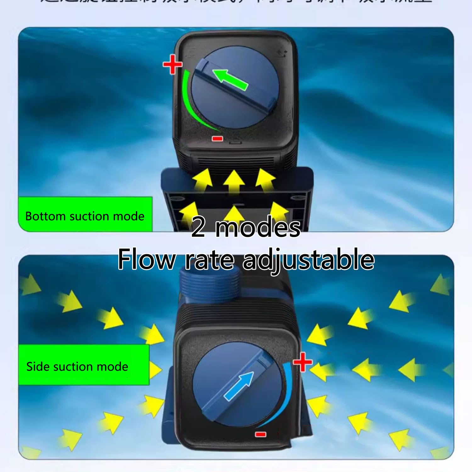 Bomba sumergible para acuario de 12000 L/H, bomba de retorno ajustable con 4 interfaces, bomba de circulación silenciosa de alto tráfico de 100 W para acuario, pecera, piscina, estanque de peces