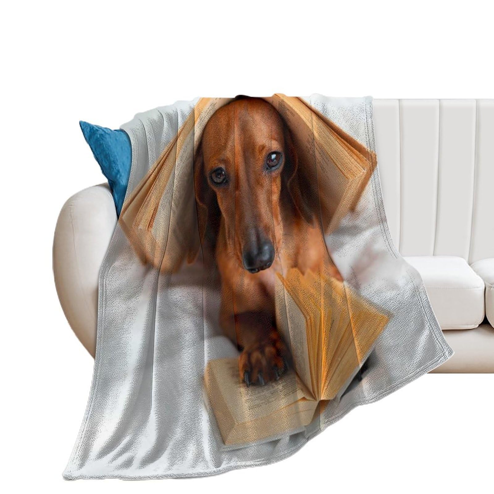 Couverture en flanelle de chien pour canapé plaid doux 130x150cm