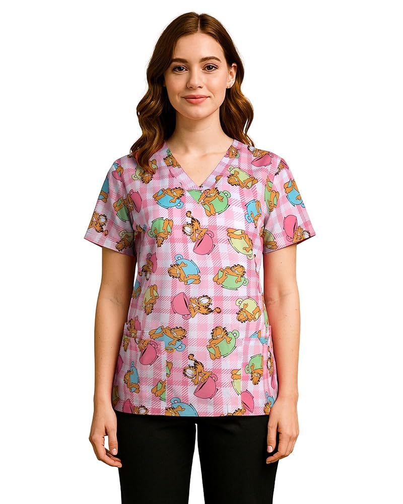 レディースウェア Coco Amazon.com: COCO BRANDS Garfield Women's All Over Print V