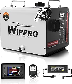 WIPPRO Diesel Heater 8KW, 12V/24V/110V Diesel Heaters All in One, 1.6Gal Diesel Air Heater with LCD Switch, Remote Control, for Campers, Car, RV Truck, Boat, Campervans, Caravans