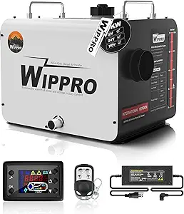 WIPPRO Diesel Heater 8KW, 12V/24V/110V Diesel Heaters All in One, 1.6Gal Diesel Air Heater with LCD Switch, Remote Control, for Campers, Car, RV Truck, Boat, Campervans, Caravans