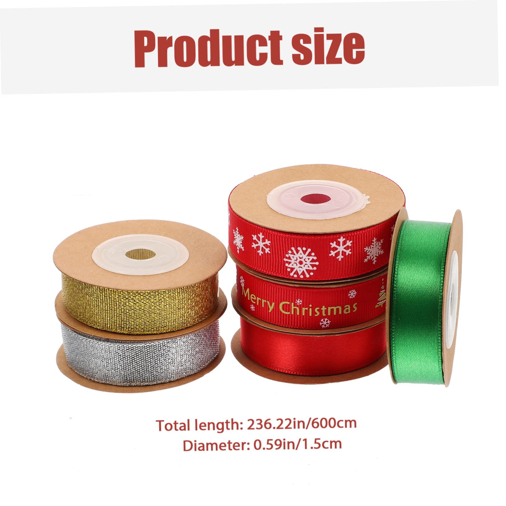 18 Rollen Weihnachtsband Geschenkverpackungsband dekoratives Weihnachtsdekoration ribbons christmas ribbon Bogenmaterial selber machen Bandverpackungsdekoration Polyester Lurrose