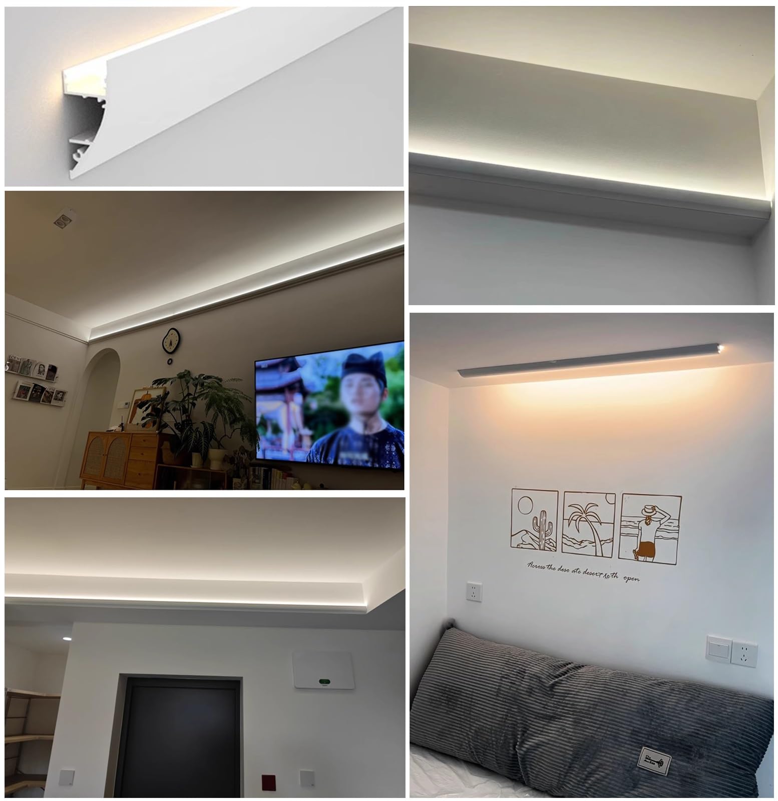 Profil Aluminiowy LED Aluminiowy Kanał LED do Oprawy Oświetleniowej, Montaż Ścienny | Kanał do Taśm LED z Osłoną Dyfuzora, Profil LED do Oświetlenia Przypodłogowego(14m/45.9ft)