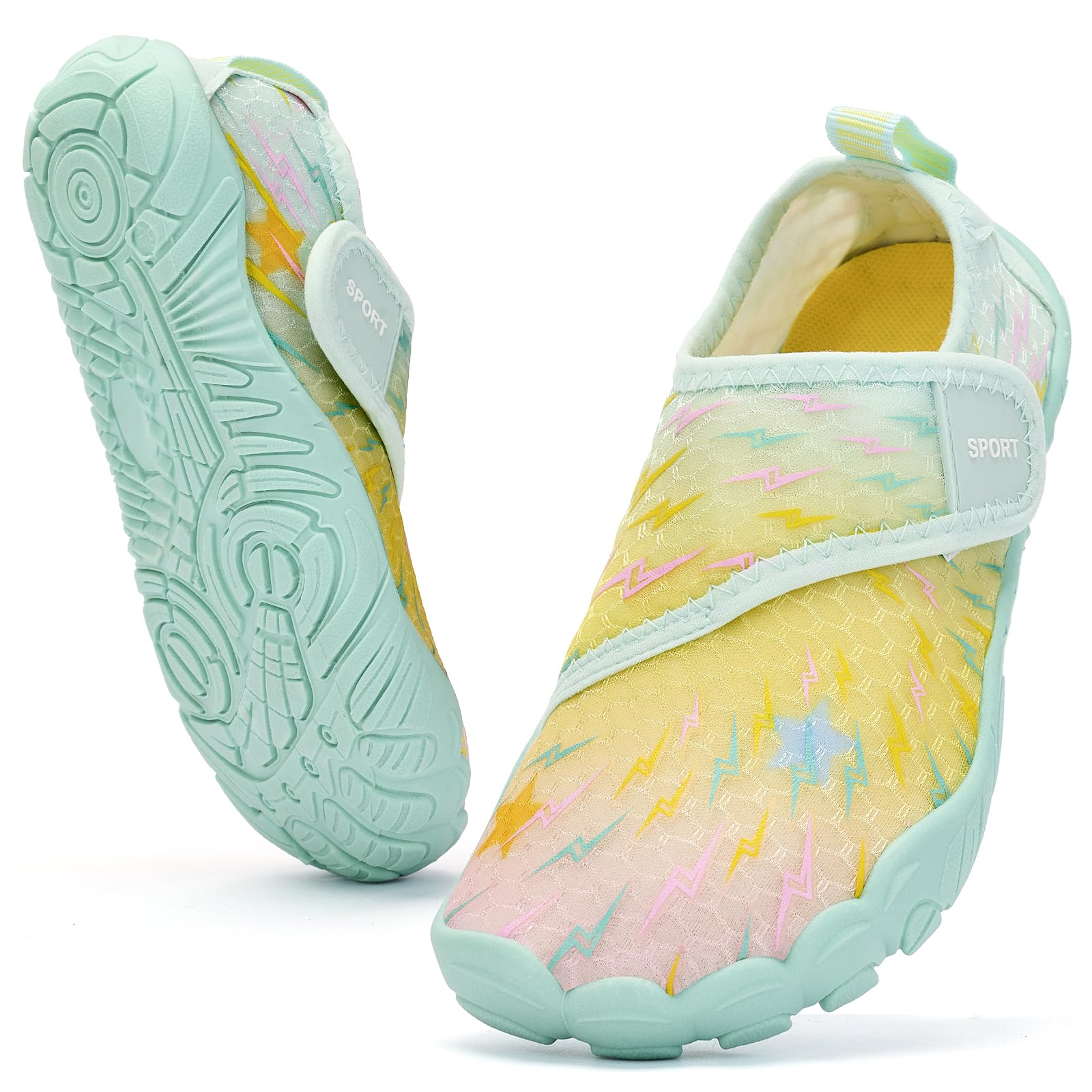 Kids Water Shoes Boys Girls - Wide Toe Box Quick Dry Barefoot Shoes Breathable Non Slip Aqua Athletic Sneakers for Swim Beach Pool Kayak Hiking Sand Walking Travel Essentials (Little Kid/Big Kid)