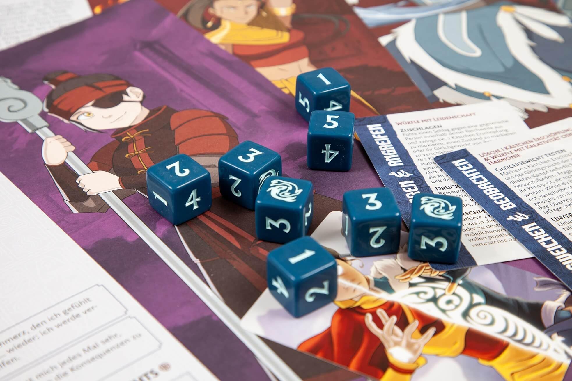 Pegasus Spiele 48110G - Avatar Legends - Le Jeu de rôle : boîte d'entrée de Gamme, Rouge, Bleu, Vert, Jaune