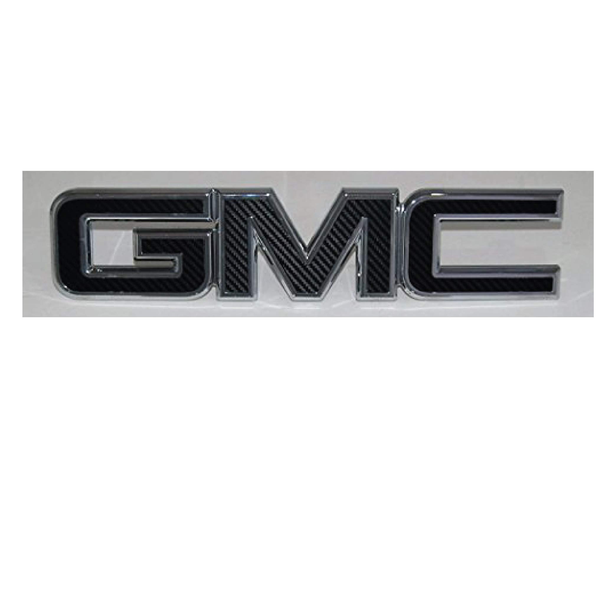 Compatible GMC Front or Rear Emblem Overlay Kit DIY, Sierra, Denali, Yukon, Acadia, Terrain, 3M Black Carbon Fiber - Free Sheet