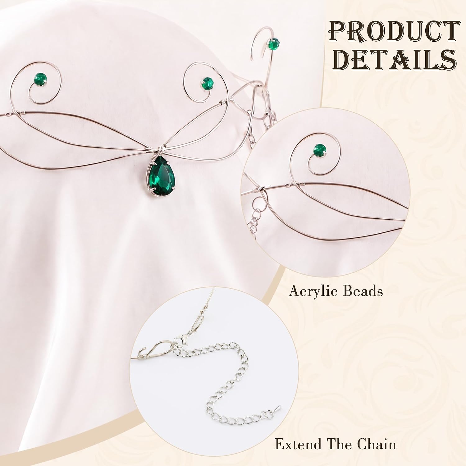 Fairy Elf Circlet for Women - Beaded Headpiece with Tassel