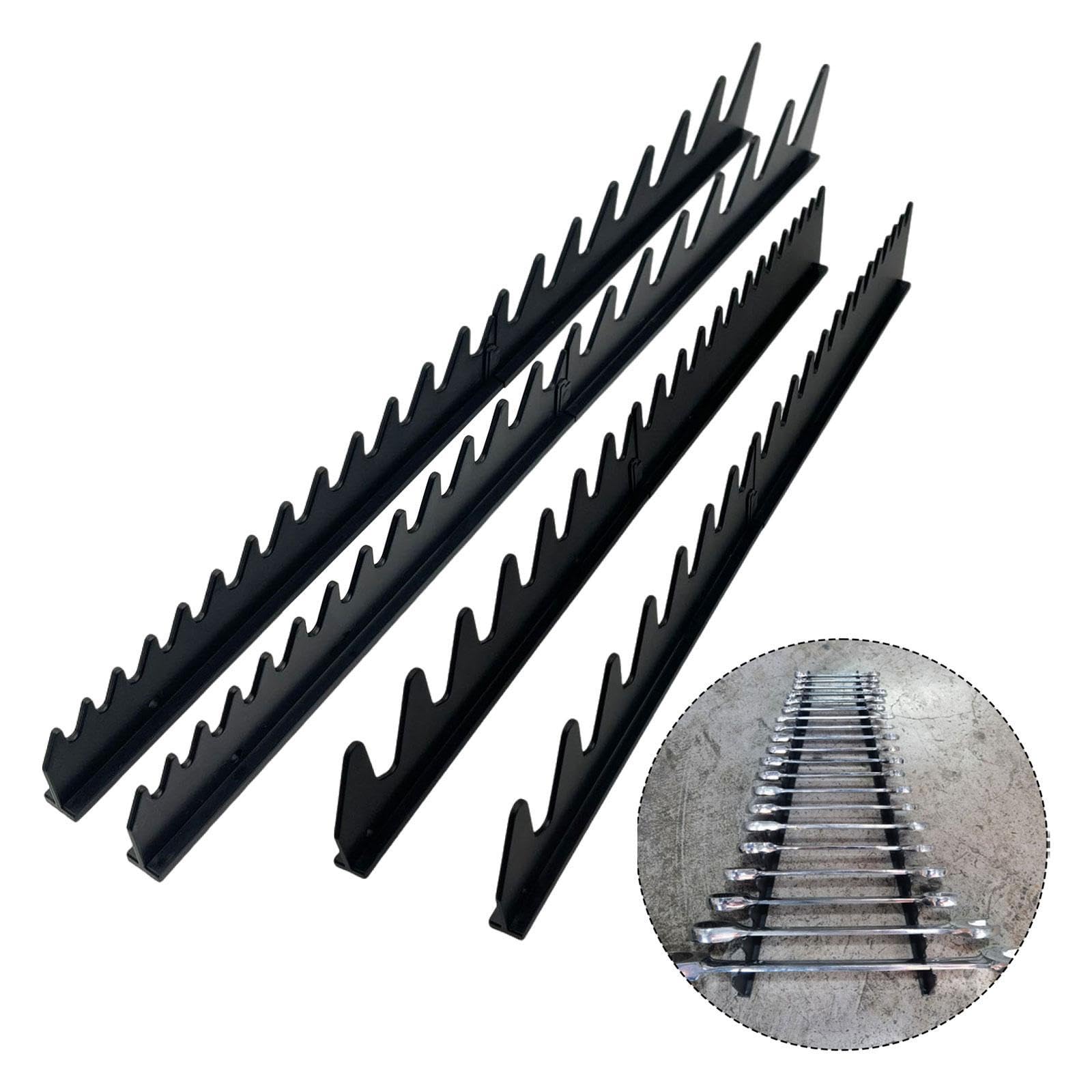 Juego de 2 Piezas para Organizar Llaves, con Soporte Portátil para Herramientas Fabricado en PP, de Montaje Rápido Y Estable, Ideal para Talleres, negro largo y corto