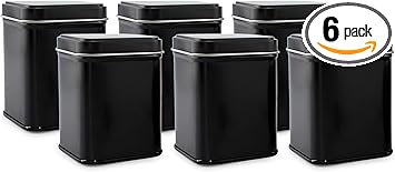 Cornucopia Square Black Metal Tins