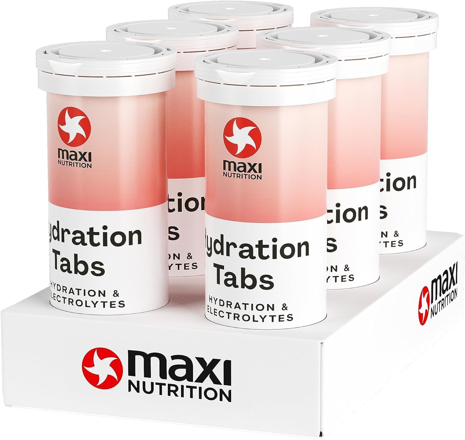 MaxiNutrition Hydration Tabs Pink Grapefruit Flavour (Pack of 6 x 10 Tablets Each) for Hydration & Electrolytes, Refreshing Fitness Drink, with 0% Sugar, 100% Vegan