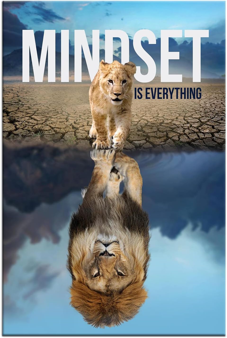 Mindset is Everything Wall Art Office Decor Motivational Wall Art Canvas Prints Entrepreneur Quotes Canvas Poster Use for Office Home Bedroom Livingroom Wall Decor Wooden Framed [12''W X 18''H] - Image 5