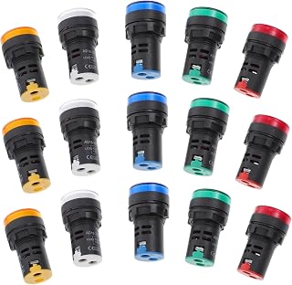 Hemobllo 15 piezas Luces LED Indicadoras de Lámparas de Señalización Colores Amarillas Rojas Blancas Azules Verdes con y Alta Brillantez para Paneles LED