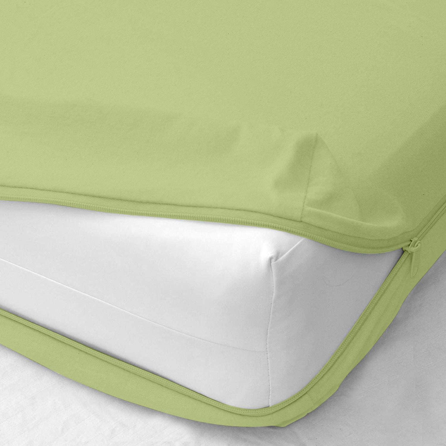 Zipper Fitted Sheet - Full Size, 12 Inch Deep Pocket, Hotel Quality Brushed Microfiber Bottom Sheet, Soft Wrinkle-Free, Shrinkage and Fade Resistant,