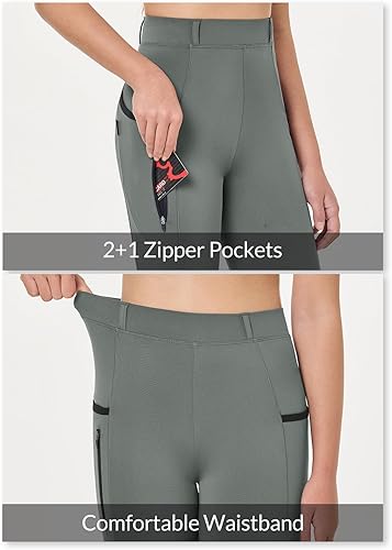 Miniatura 3 de baleaf Pantalones de equitación para niñas, pantalones ecuestres con trabillas para cinturón, parche en la rodilla, mallas escolares juveniles con