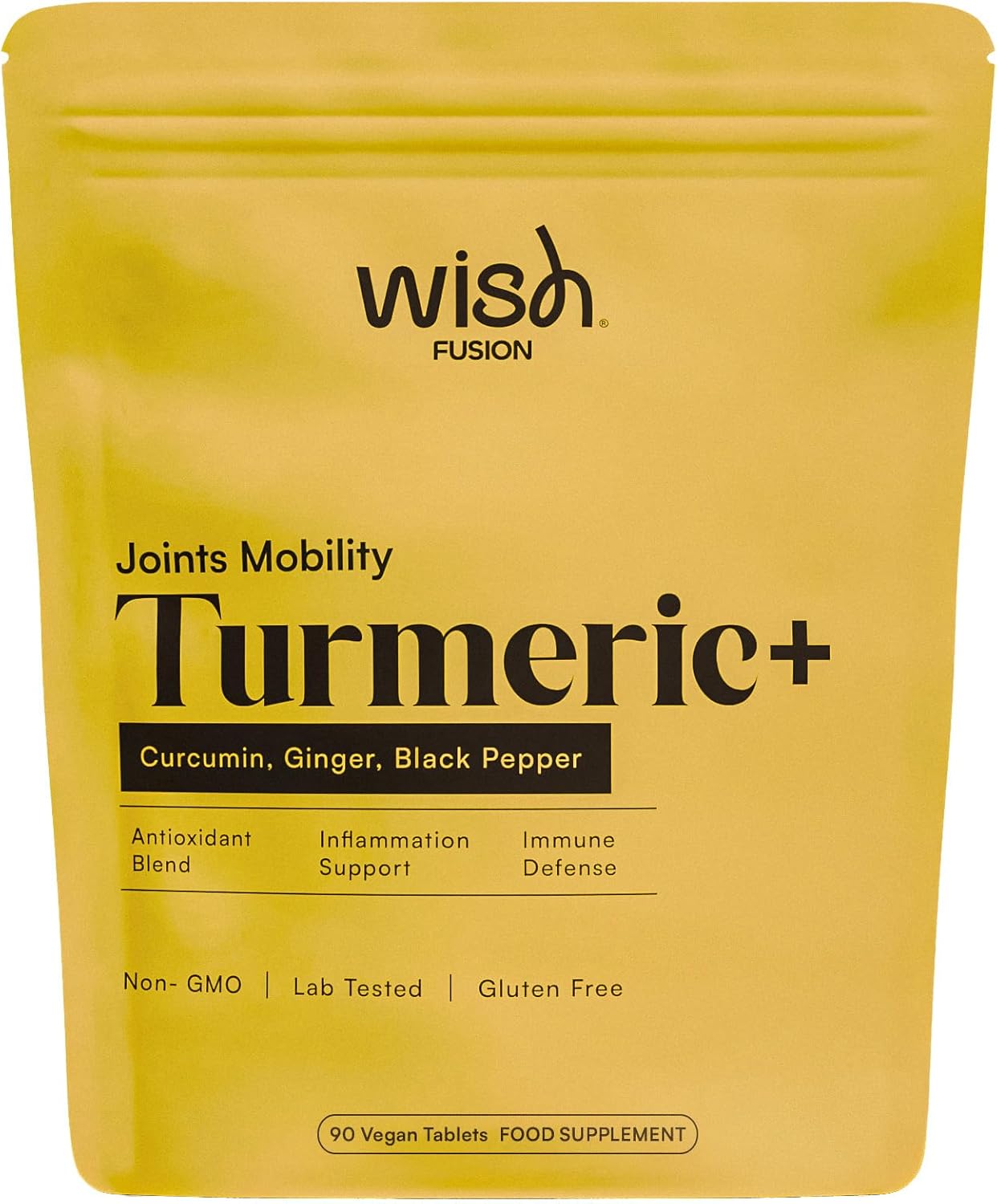 Turmeric Supplement with Black Pepper & Ginger 90 Easy to Swallow Anti Inflammatory Tablets, Organic Turmeric & Curcumin Supplements for Joint Support & Immunity- Vegan