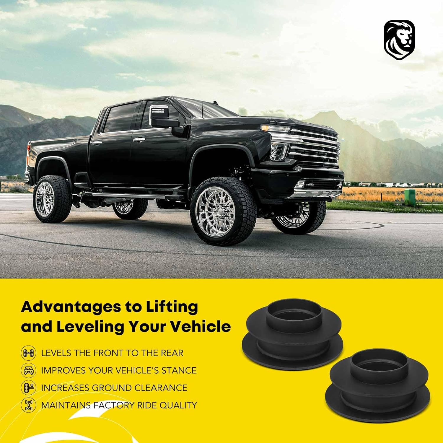 YHTAUTO 2 inch Rear Leveling Lift Kit Compatible with Jeep Liberty KJ Series 2002-2007, Steel Spring Spacers Suspension Leveling Kit Set of 2