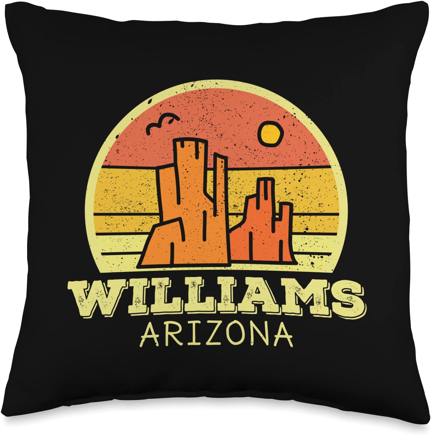 Williams Arizona AZ Sunset Hiking Vintage Grand Canyon Throw Pillow