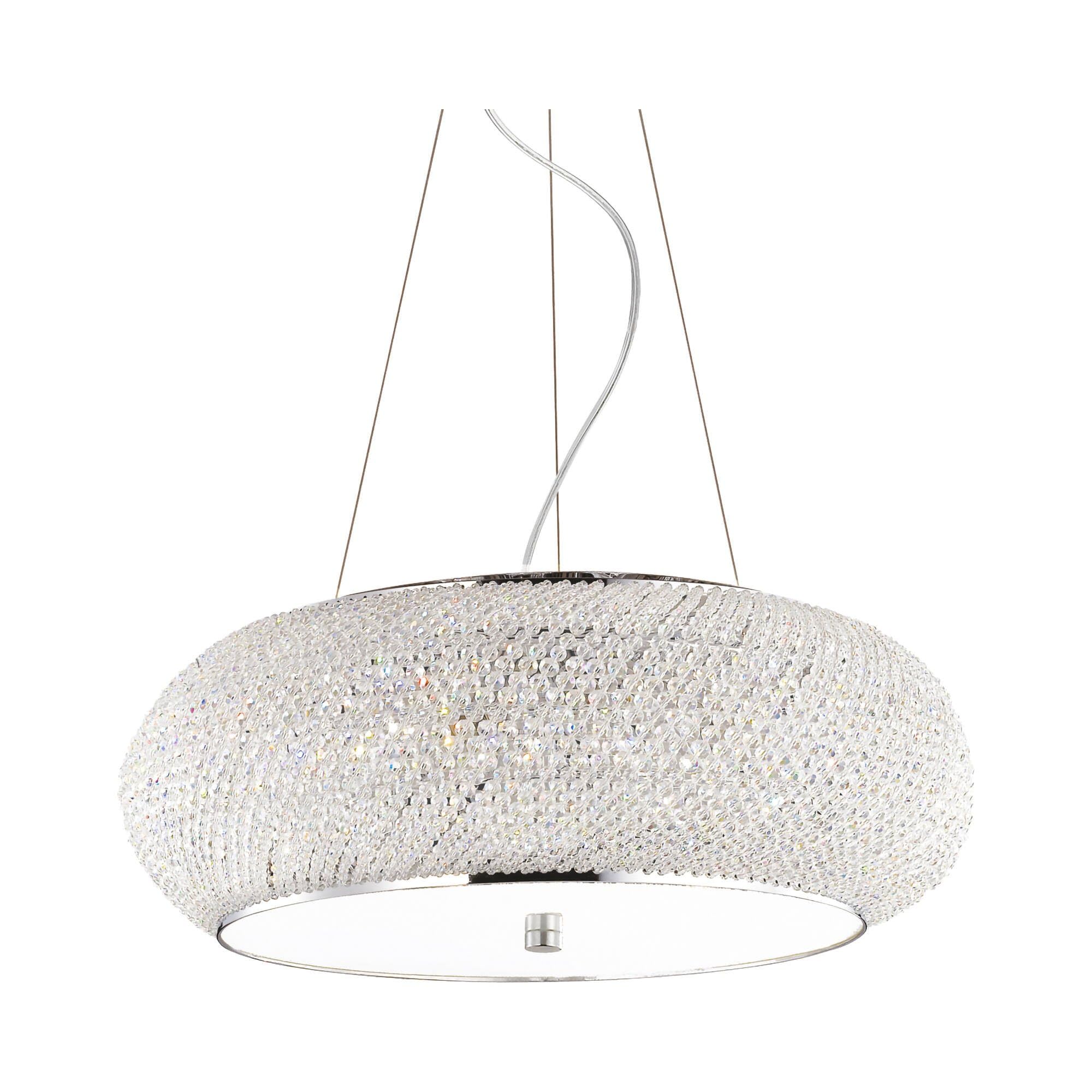 Ideal Lux Chrom Pendelleuchte Pasha' Sp10 - Glam - 55 X 148 Cm - Indoor - Energieeffizient - Dimmbar