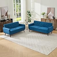 Vista 15 de Kingfun Juegos de Muebles para Sala de Estar, Sofá de Dos Plazas y Silla de Acento, Sofás y Sillones de Decoración Moderna de Mediados de Siglo