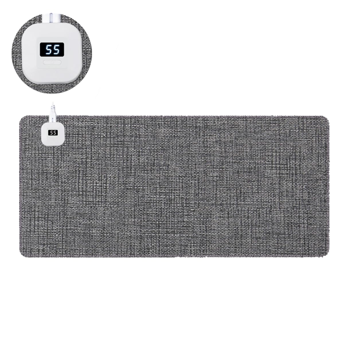 LANMOU Heated Mouse Pad Waterproof Heated Desk Mat Mouse Mat for Gaming Electric Warm Desk Pad with 5 Heating Levels & 4H Auto Shut-Off, Large Mouse Pad for Home Office (Black Grey,80 * 33cm)