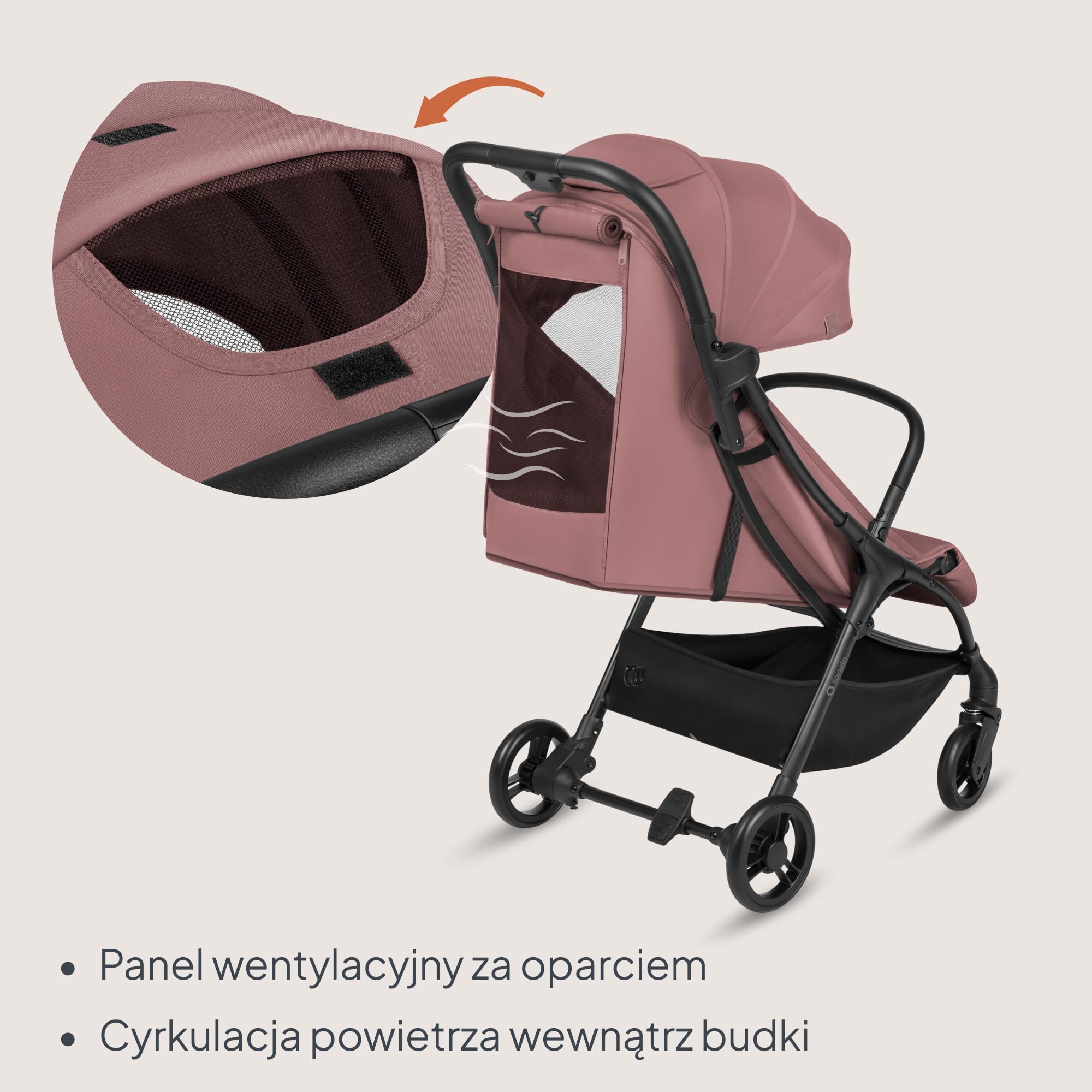 Lionelo Agia wózek podróżny do 22 kg, lekki wózek dziecięcy od 6 miesięcy, mały, składany, z funkcją automatycznego składania jedną ręką, funkcja leżenia, duża powierzchnia do siedzenia, zawieszenie