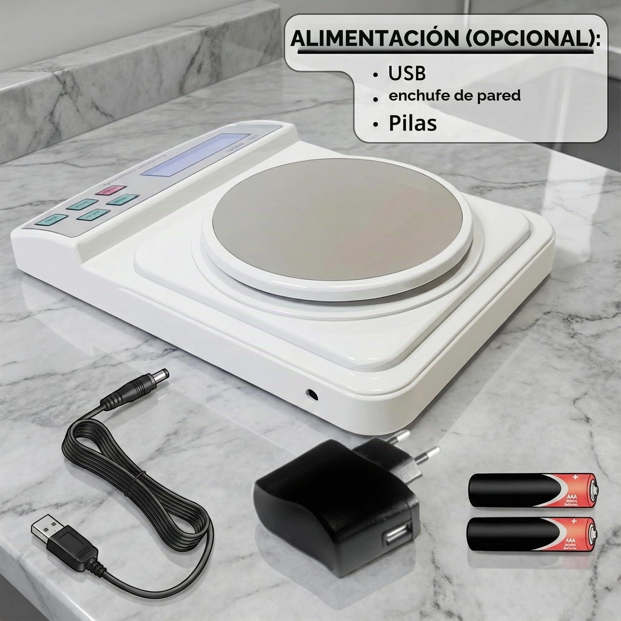 Balanza Científica de Laboratorio 600g/0,01g, Báscula Técnica de Precisión