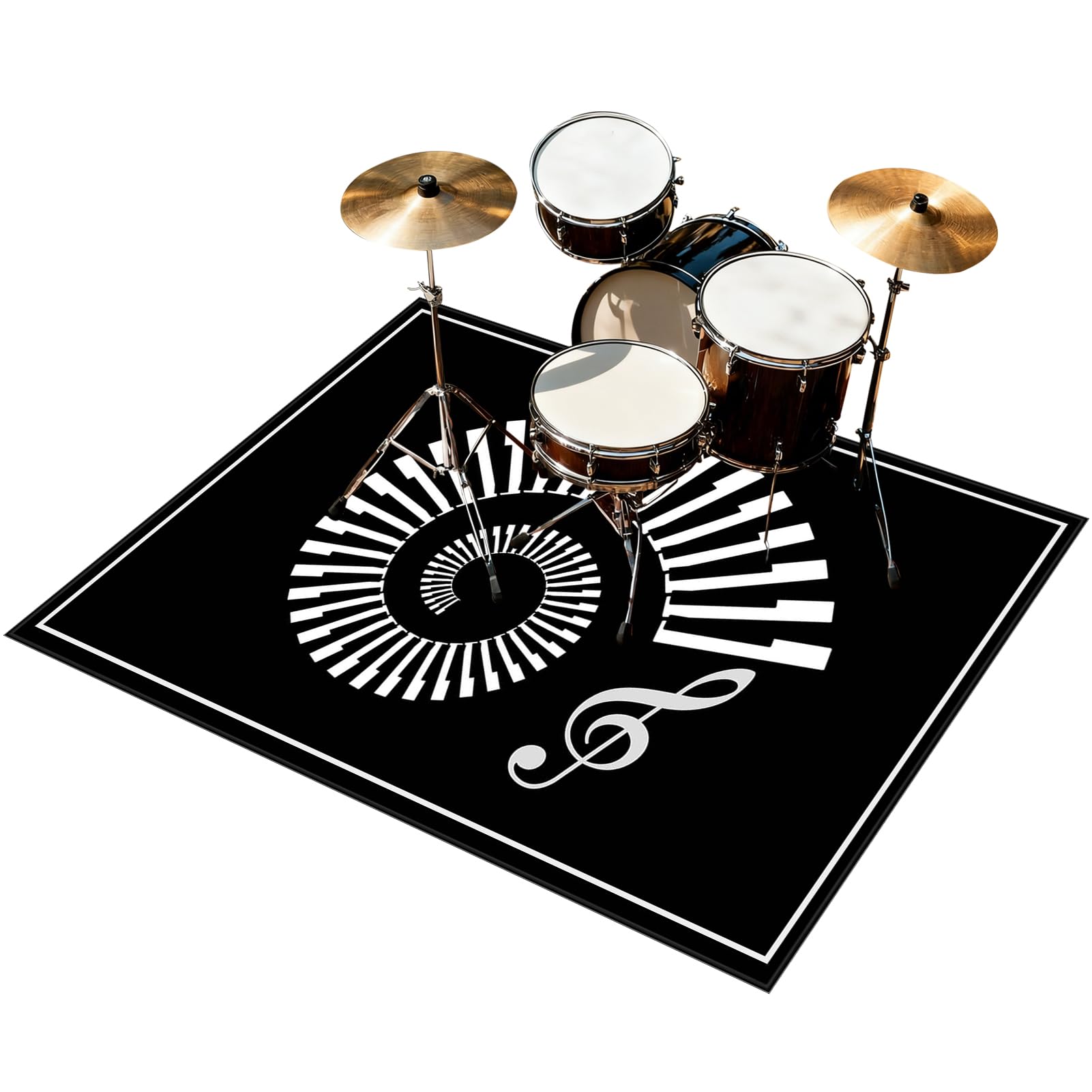 Tappetino Insonorizzato Batteria Drum Tappetino per Batteria e Percussioni Tappeto a Tamburo Tappeto per Batteria Elettrica Tappeto per Batteria Acustica Tappeto Antiscivolo Batteria 230 x 200 cm