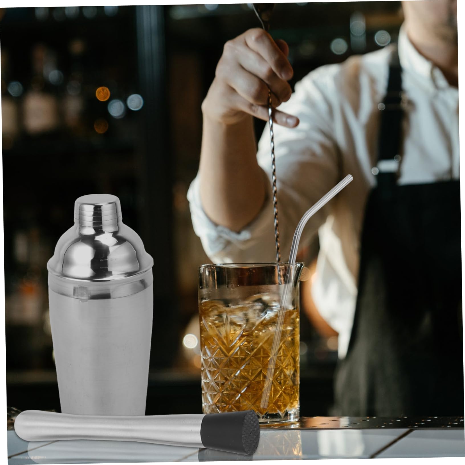 22 Piezas Coctelera de Acero Inoxidable Kit de Utensilios de Bar Herramienta para Cócteles Equipo para Cócteles Casa o Fiestas