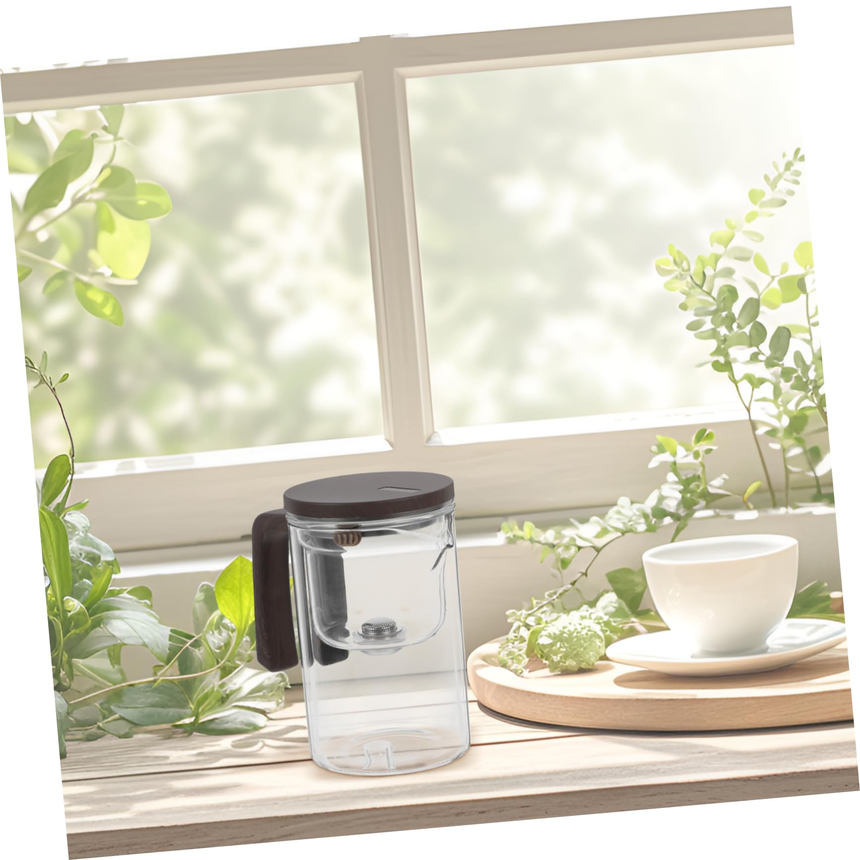 Mipcase Tetera de Vidrio con Infusor Extraíble Tetera para Sueltas para Infusiones de Té Casa Flores