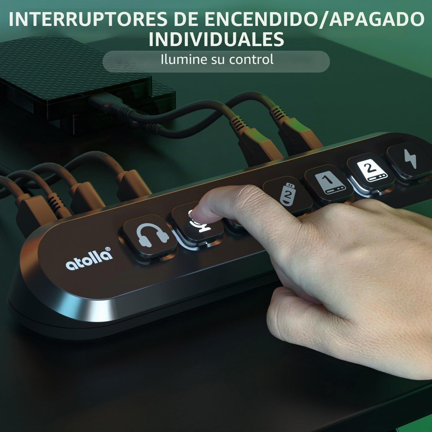 atolla - Hub USB activo 3.0 con fuente de alimentación de 36 W, concentrador USB 3.0 activo de 5 Gbps y 1 puerto de carga rápida, USB Hub con adaptador de fuente de alimentación de 12 V/3 A (cable de