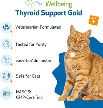 Pet Wellbeing Thyroid Support Gold for Cats - Thyroid Support, 2 oz