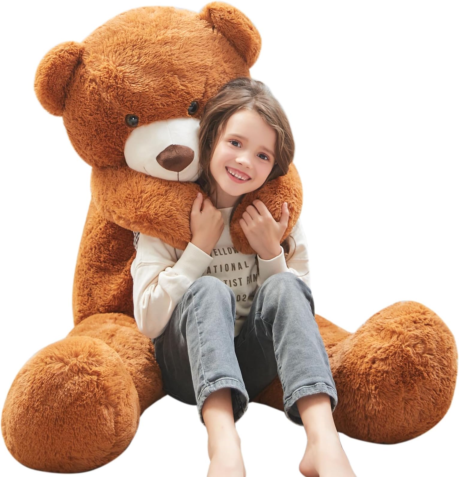 MorisMos Giant Teddy Bear for Girlfriend,Big Teddy Bear,Stuffed Large Teddy Bear 120cm for Kids Girls Boys Women Mothers Day Birthday Party Decorations(Brown)