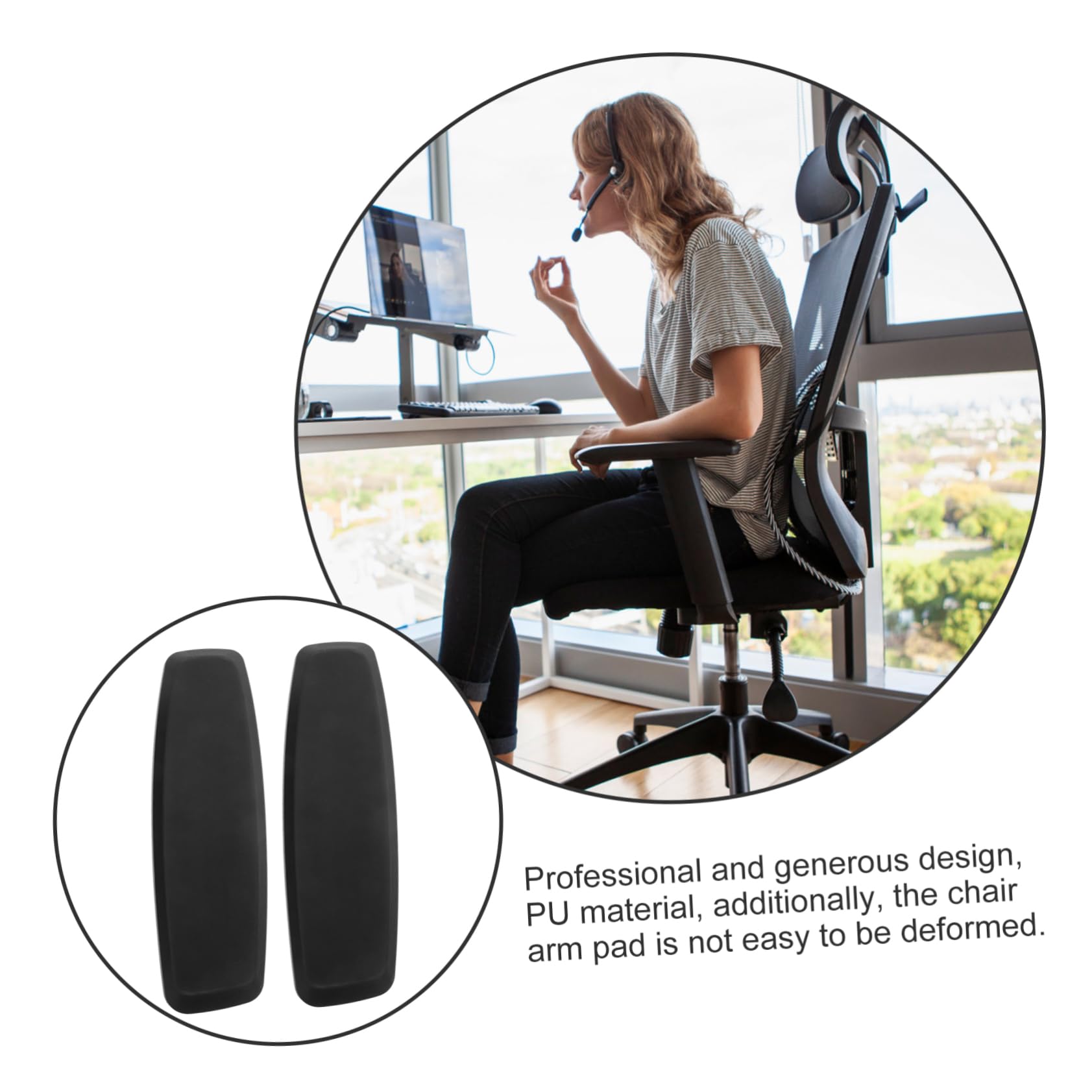 SHINEOFI 2piezas Almohadillas para Reposabrazos Silla Oficina Repuestos Adecuado para Sillas Gamer Oficina de Ruedas Funda Reposabrazos Despacho