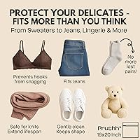 Vista 4 de 3 bolsas espaciosas de malla duradera (16 x 20 pulgadas) que protegen los delicados, malla fina para lavado y secado uniformes, cremallera