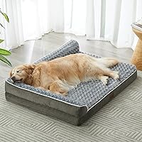 Vista 9 de BFPETHOME Camas ortopédicas para perros grandes - Sofá impermeable para perros con funda extraíble y lavable, cama grande para mascotas con forro