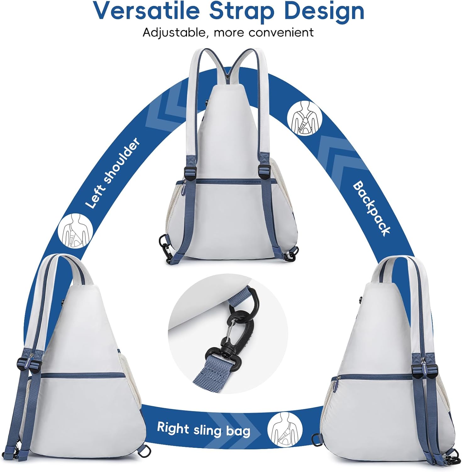 2025 Pickleball Sling Bag, Convertible Ultra-Light Backpack with Skin-Soft Fabric & Wet/Dry Pocket, Fits 4 Paddles + Gear - Image 4