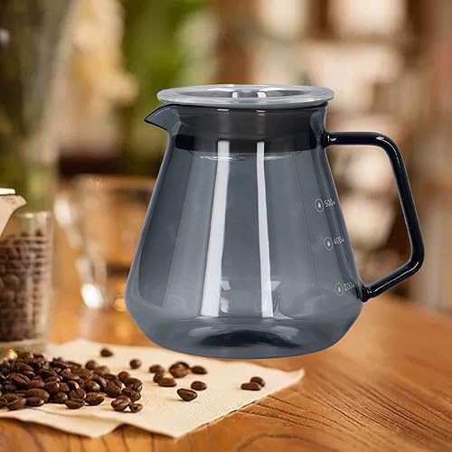 Servidores de café, tetera, jarra de vidrio de repuesto, olla de café gris galvanizado, cafetera de mano de vidrio borosilicato alto para cocina de