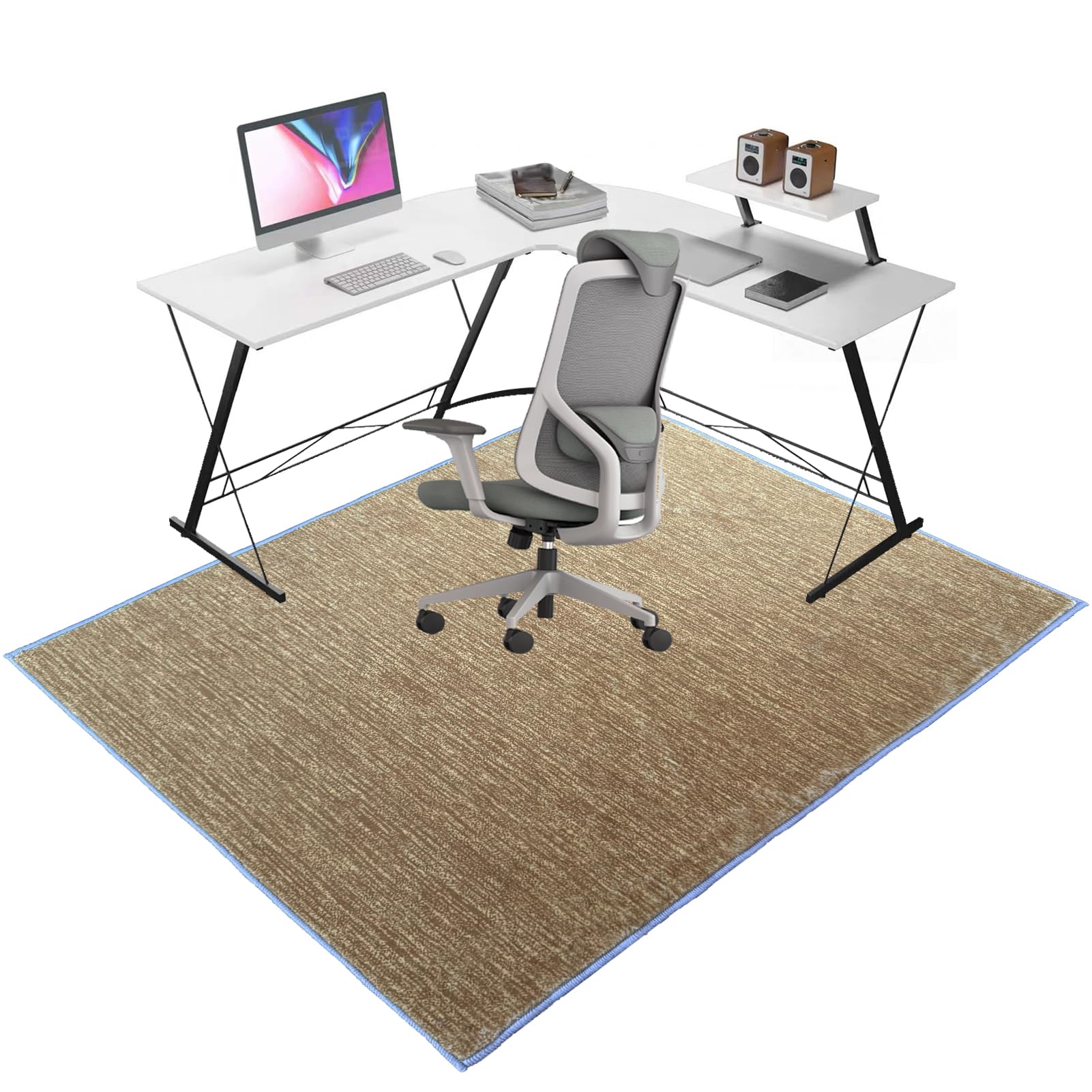 Desk Chair Mat for Carpeted Floors, Heavy Duty Office Gaming Chair Mats for Carpeted and Hardwood Floor, Office Chair Rug Protector for Rolling Chair, Non slip Floor Protection Mat 80 x 120 cm