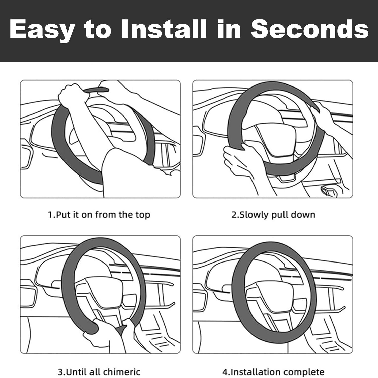 Burgundy Flowers Car Steering Wheel Cover for Women Men, Non-Slip Steering Wheel Protector, Universal 14"-15" Fit for Cars, SUVs, Trucks (Burgundy Flowers) - Image 6