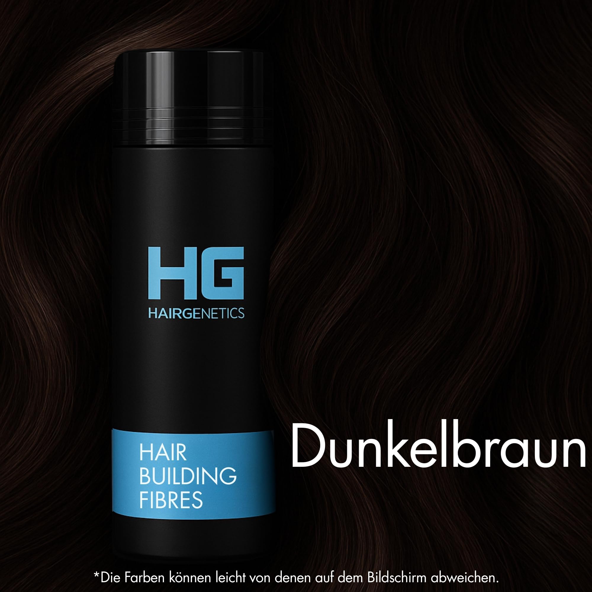 Hair Genetics Streuhaar Nachfüllpackung Für Natürliche Haarverdichtung - Haarpuder Männer Und Frauen Bei Haarausfall, Geeignet Für Dünnes Haar, Graue Ansätze, Wasserfest (Dunkelbraun, 50g)