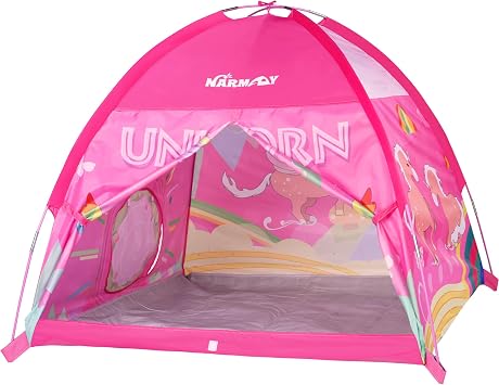 NARMAY Play Tent Unicorn Dome Tent for Kids Indoor/Outdoor Fun - 48 x 48 x 40 inch | Playhouse for Girls, Ideal Gift for Girls, Waterproof Floor, Easy Assembly