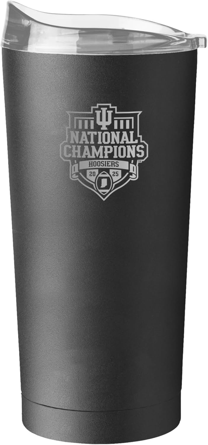 Logo Brands Indiana Hoosiers College Football Playoff National Champions 20 oz Stainless Steel Tumbler - Official CFP Champions Logo, Team Color & Great Gift For Fans