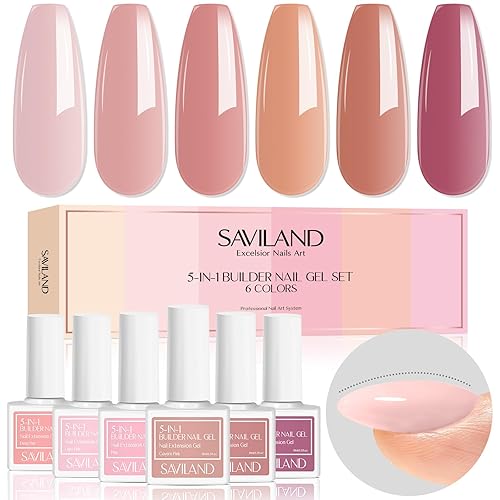 SAVILAND Kit de gel de uñas constructor de otoño de 12 colores, gel constructor de uñas en una botella, fortalecedor de uñas para uñas dañadas, base SAVILAND Kit de gel de uñas constructor de otoño de 12 colores, gel constructor de uñas en una botella, fortalecedor de uñas para uñas dañadas, base