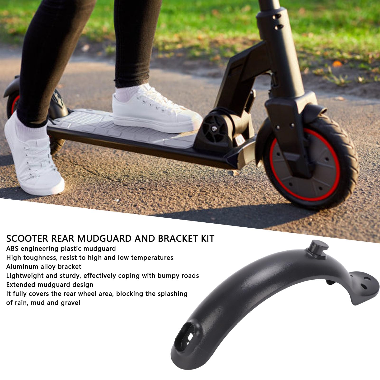 Support de Garde-Boue Arrière, Résistant et Léger en Plastique, Accessoire de Remplacement pour Scooter Électrique, Noir pour Conducteurs Urbains Support de Garde-Boue Arrière, Résistant et Léger en Plastique, Accessoire de Remplacement pour Scooter Électrique, Noir pour Conducteurs Urbains