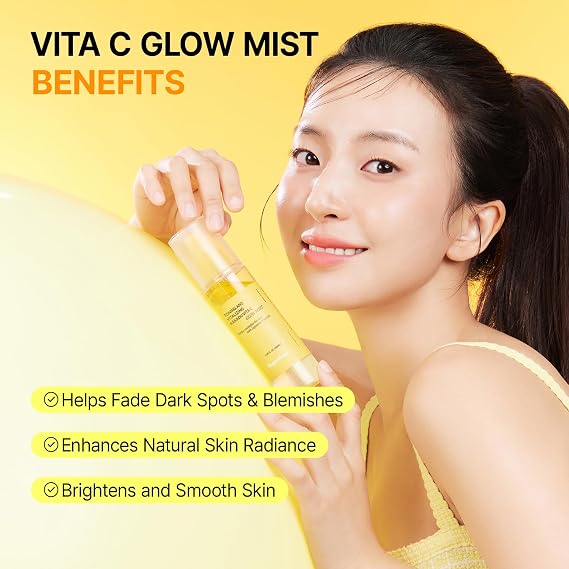VEGANIFECT Vita C Mist & Vita C Ampoule, Glow Mist for Dewy Skin for boosting skin Luminosity for Face, Korean Skin Care