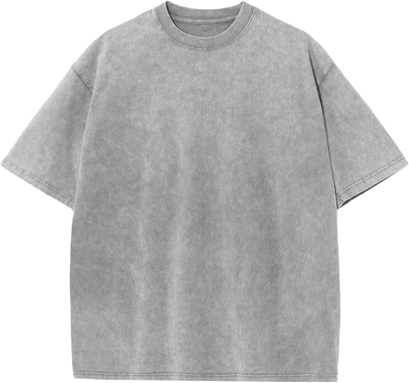 Fkatuzi Oversized Cotton Solid T Shirts for Men Vintage Acid Wash Tshirt Streetwear Basic Tees Baggy Loose Unisex Tops