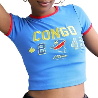 Cute Short Sleeve Crop Tops 2000s Vintage Clothing Y2k Jcolumbia Graphic Baby Tees Summer Jersey Shirts Women