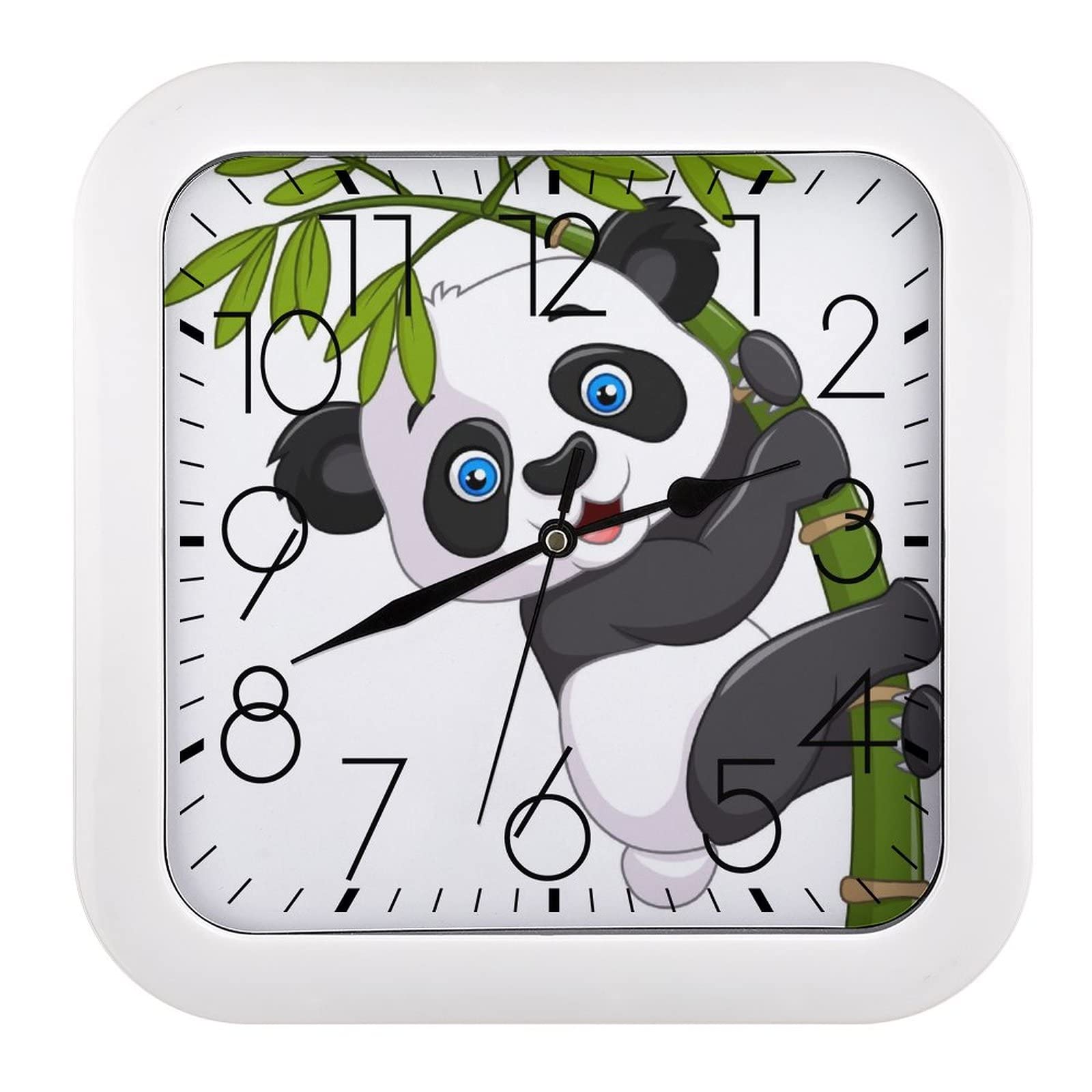 Pendule murale silencieuse panda sans tic-tac pour un sommeil paisible en chambre