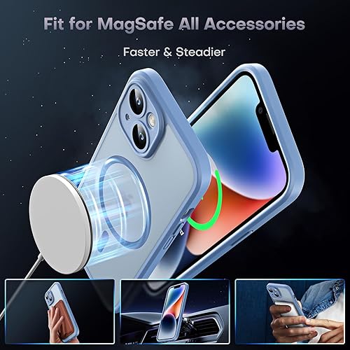 Miniatura 218 de TOCOL Funda magnética 3 en 1 para iPhone 15 Pro, mejorada [protección completa de cámara] con 2 protectores de pantalla, compatible con MagSafe, Gris